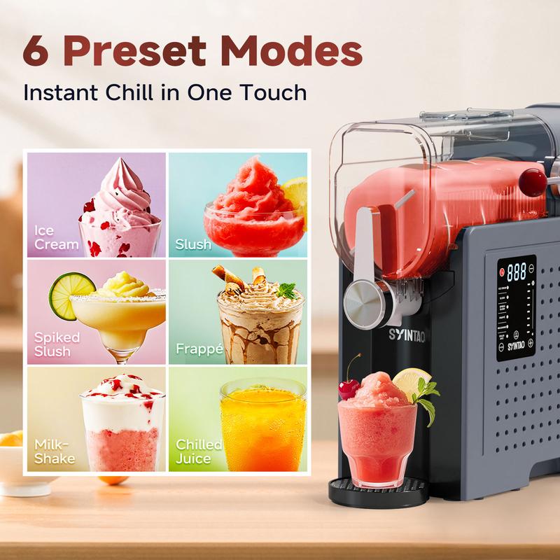 Slushie Machine-[Halloween and Christmas Gift]. Slushie Machine with 6 Preset Programs, 88oz Frozen Drink Maker for slush, Margaritas, Smoothie, Frappés, Milkshakes, Wine, and Auto-Cleaning