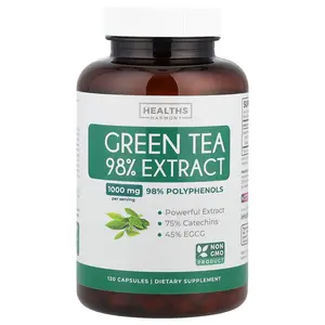 Healths Harmony Green Tea 98% Extract, 120 Capsules (500 mg per Capsule)