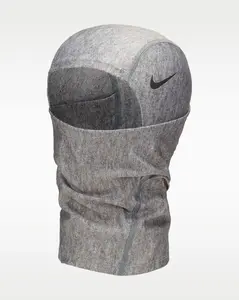 Nike Men's Pro Hyperwarm Hood GREY Silver Black Swoosh OSFM Nike Men's Pro Hyperwarm Hood GREY Silver Black Swoosh OSFM