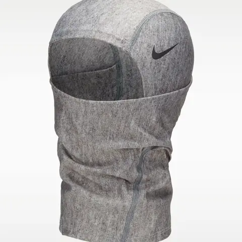 Nike Pro Hyperwarm Convertible Dri-FIT Balaclava Hood - Men's Polyester-Spandex Face & Neck Gaiter, 88% Poly/12% Spandex Moves With You, Lightweight Adults' Fashion Accessory (Silver Shiesty Style)