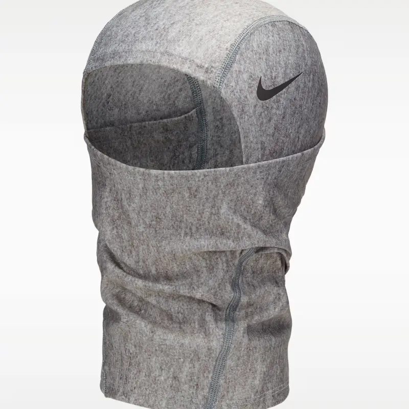 Nike Pro Hyperwarm Convertible Dri-FIT Balaclava Hood - Men's Polyester-Spandex Face & Neck Gaiter, 88% Poly/12% Spandex Moves With You, Lightweight Adults' Fashion Accessory (Silver Shiesty Style)