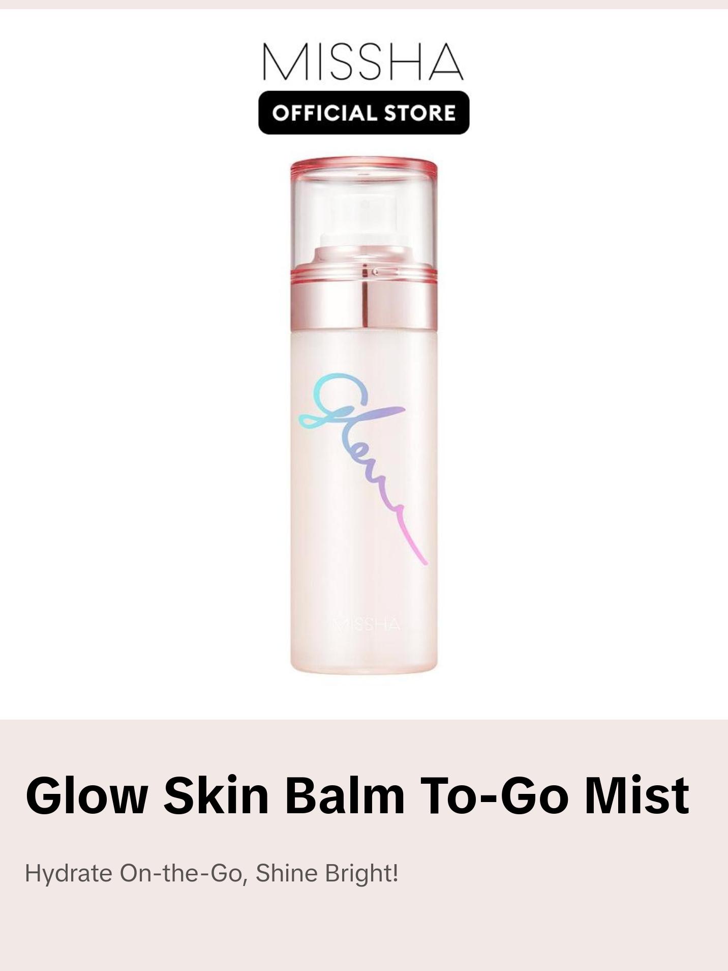 MISSHA Official Glow Skin Balm To Go Mist 80ml Lightweight Dewy Facial Spray for Hydrating & Moisturizing Skin Moisturizers