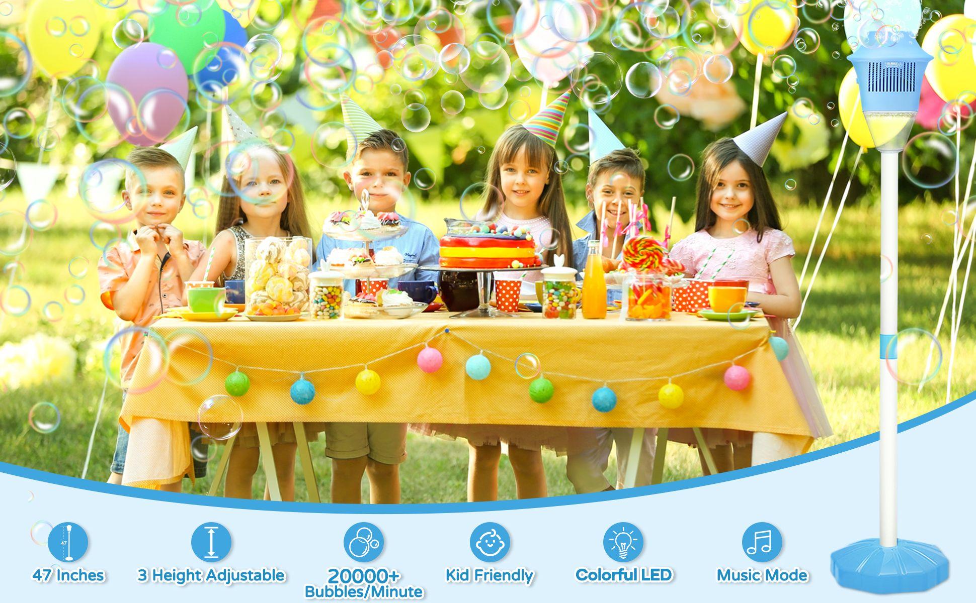 Automatic Handheld Bubble Machine for Kids, Bubble Maker Spring Summer Toys with Lights, Outdoor Rechargeable Blower Best Easter Gift for Children