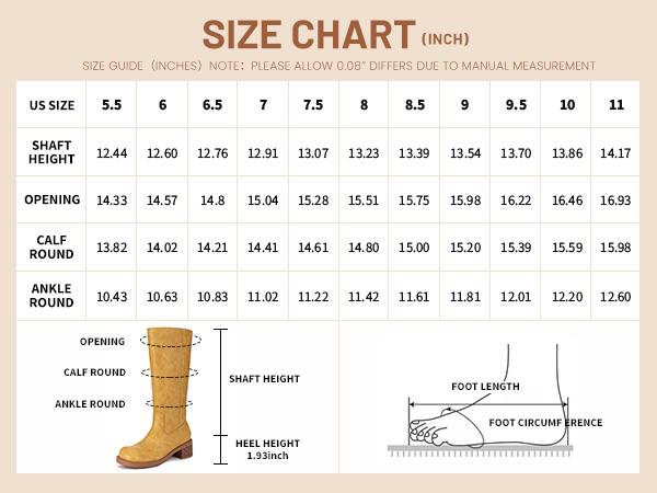 Athlefit Women's Banana Mid Calf Boots Square Toe Wide Calf Slip On Chunky Riding Boots for Women Low Heel Shoe Footwear Stylish Leather