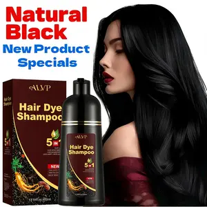 2026 ALVP 5-in-1 Herbal Hair Dye Shampoo for Men WomenCovers Gray Hair Long Lasting Color Nourishes Scalp 4Shades Golden Brown Dark color shampoo para canashealthy plant ingredient semi-permanent natural planthaircare red Blonde Ombre Highlight