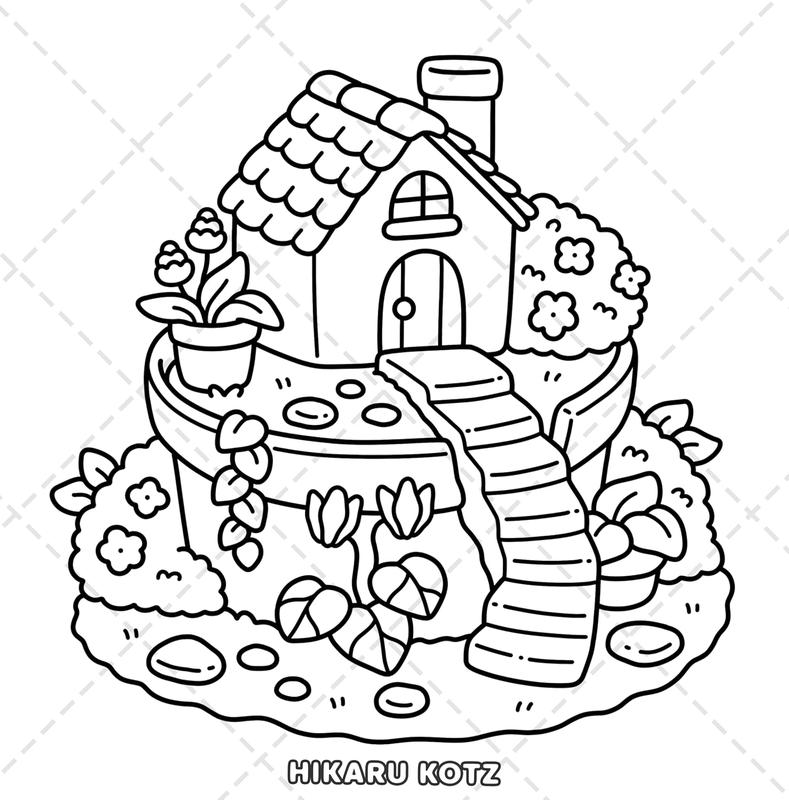 Garden Corners: Bold and Easy Coloring Book for Adults and Teens