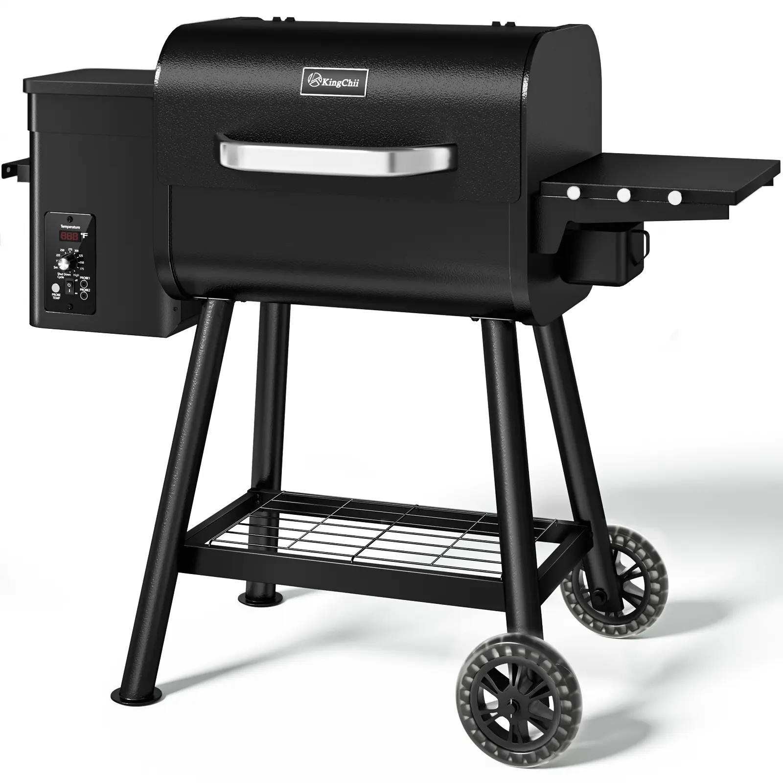 KingChii KC412005-WB Bronze Wood Pellet Smoker & Grill, 456 sq. in BBQ Smoker with Auto Temperature Control, Metal Rack, Oil-Resistant Design, Folding Legs for Outdoor Patio RV