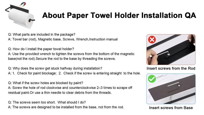 Magnetic Paper Towel Holder for Fridge, Toilet Paper Roll Holder Rack Wall Mount Organizer for Paper Towels Bathroom Kitchen Organizers and Storage