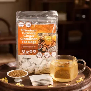 Sugar-Free Cinnamon Ginger Tea Bags (60 bags) | 100% All-Natural Ingredients, Caffeine-Free, Gluten-Free, Non-GMO and Suitable for Ketogenic Diets | Soothing and Gentle Herbal Tea for Daily Comfort and Wellness turmeric ginger cinnamon tea