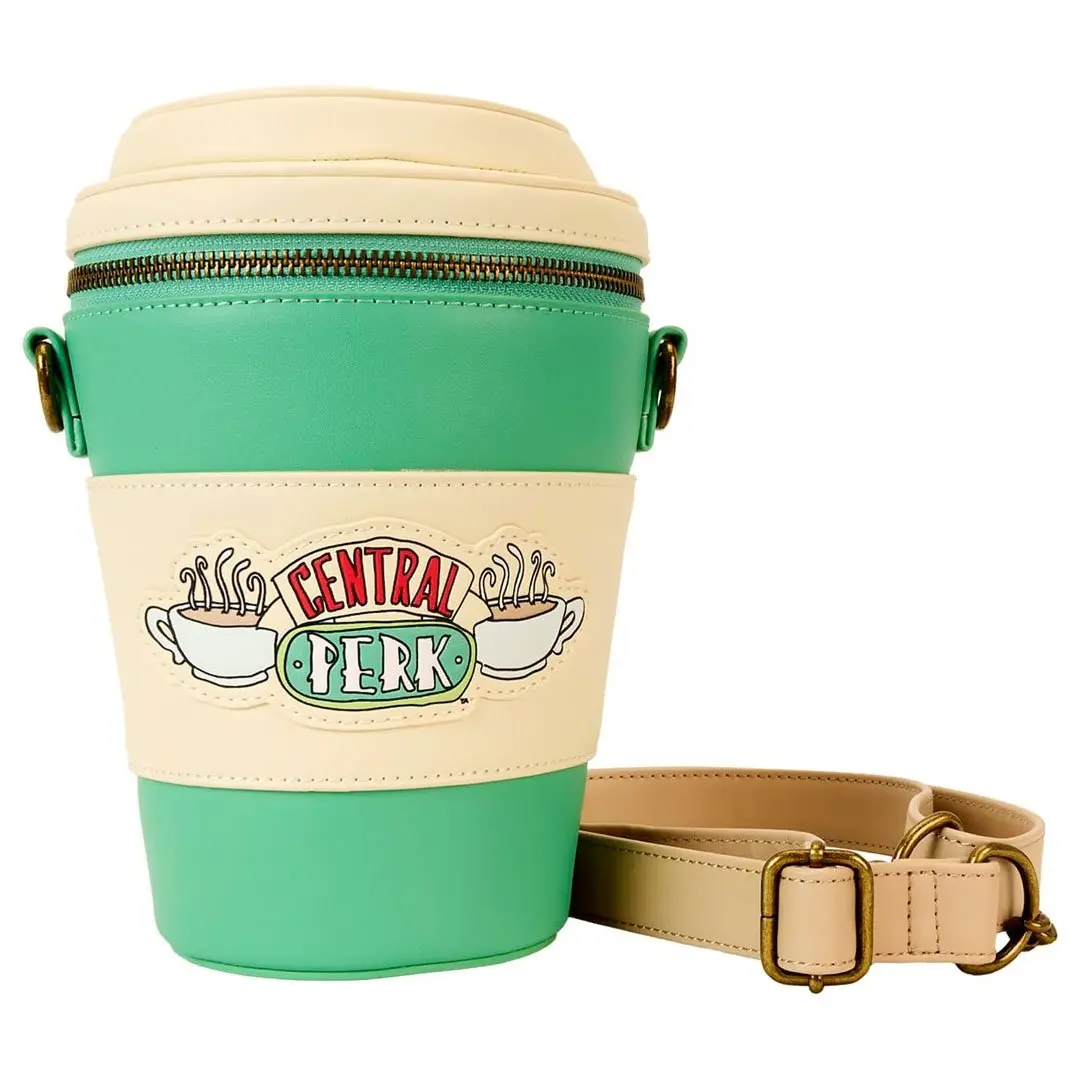 Loungefly Warner Brothers Friends Central Perk Faux Leather Coffee-Scented To-Go Coffee Cup Figural Women's Casual Crossbody Bag, Casual Fashion Bag, Adjustable Strap, Figure, Lightweight, Zip
