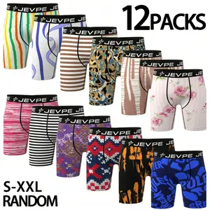 JEVPE 12PCS Men's Boxer Briefs Multipack | Breathable Anti-Chafing Athletic Underwear (S-XXL) for Workout & Daily Wear