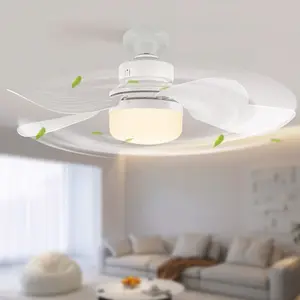 Socket Fan Light with Remote - 16/20 Inch Foldable Blades Ceiling Fan with Light, 3 Color Dimmable LED, Quiet Small Ceiling Fan for Bedroom, Kitchen, Small Room ambient cabinet closet solar street light outdoor yard decoration w holiday decor gift decor w
