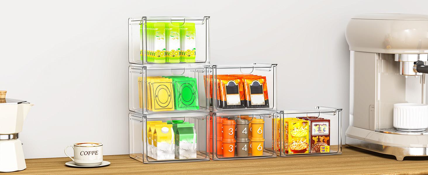 6-Pack Clear Acrylic Stackable Storage Boxes, Multi-Purpose Desktop Organizer for Makeup, Cosmetics & Office Supplies 6-Pack Clear Acrylic Stackable Storage Boxes, Multi-Purpose Desktop Organizer for Makeup, Cosmetics & Office Supplies