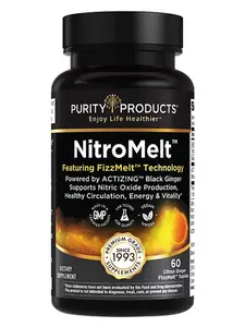 NitroMelt Black Ginger FizzMelt Wafers – Daily Energy & Wellness Support – Powered by Clinically Studied ActiZ!ng – 60 Citrus Tablets