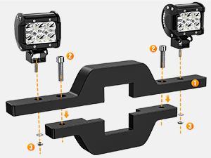 Nilight 1-1/4 inch Towing Hitch Mount Bracket for Truck Trailer RV SUV Pick Up fit Dual LED Work Light Reverse Rear Back Up Off Road Lights(Towing Hitch Mount Bracket) Without Light Tires Vehicle