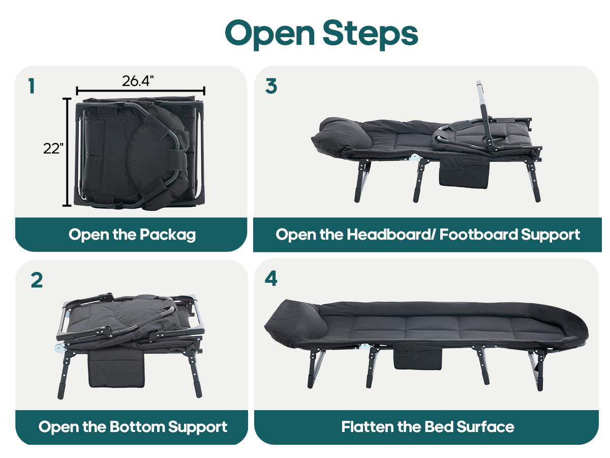 Camping Cot for Adults, 6 Angle Adjustable Folding Camping Bed with Mattress, Foldable Camping Bed for Camp, Office, Outdoor, Lightweight Camping Cot Supports 450 lbs Camping Cot for Adults, 6 Angle Adjustable Folding Camping Bed with Mattress, Foldable Camping Bed for Camp, Office, Outdoor, Lightweight Camping Cot Supports 450 lbs