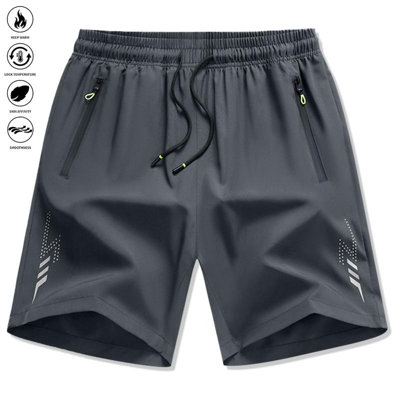 Quick-Dry Men's Fitness Shorts with Lightning Bolt Design - Breathable Lightweight Athletic Shorts for High Intensity Gym Training and Workout sessions