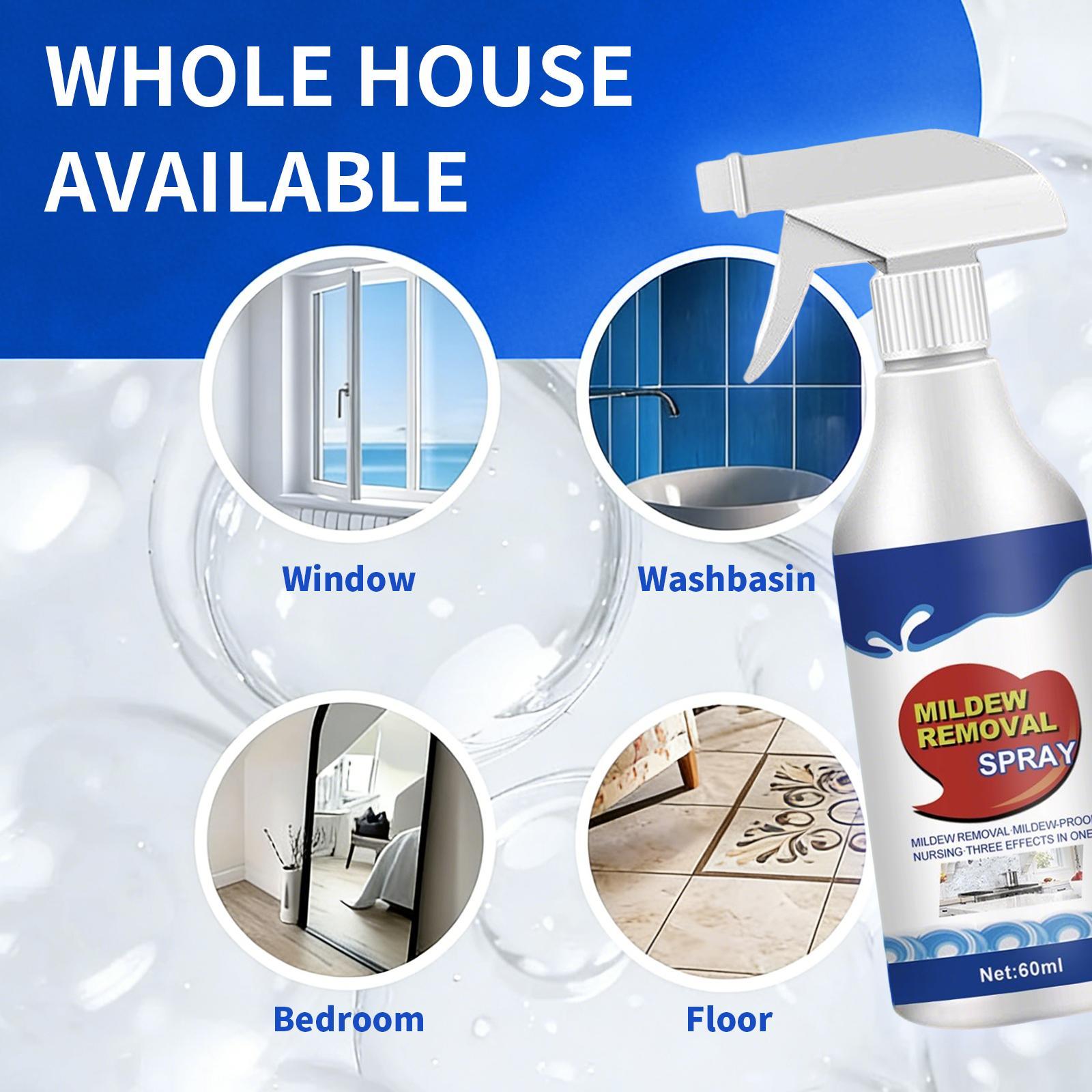 Highly Instant Mold and MildewStain Remover Spray 60ml for Washing Machine Seal | Bathroom Grout | Kitchen Sinks, Prevents Mould Regrowth, Household Essentials