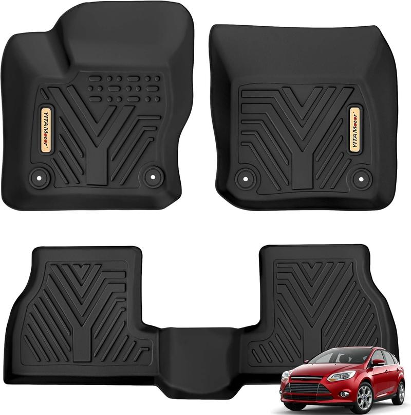 YITAMOTOR Floor Mats Compatible with 2012-2018 Ford Focus - Front 1st & 2nd Seat All Weather Protection Set with Black Car Accessories YITAMOTOR Floor Mats Compatible with 2012-2018 Ford Focus - Front 1st & 2nd Seat All Weather Protection Set with Black Car Accessories