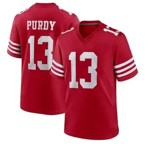 San Francisco Purdy 13 Scarlet_White Football Player Game Jerseys, Sports T-shirts Top for Men Women Youth Boys Girls