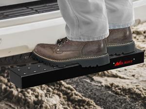 Nilight Hitch Step with 2" Hitch Receiver Rear Bumper Guard Protector 23.5 Inch with 5/8" Hitch Pin Clip Upgraded Textured Black Anti Slip Hitch Step Bar for Pickup Truck Car SUV