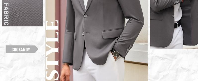 COOFANDY Men's Suit Casual Blazer Slim Fit Suit Jacket Lightweight Knit Sport Coat Two Button Blazer Jacket