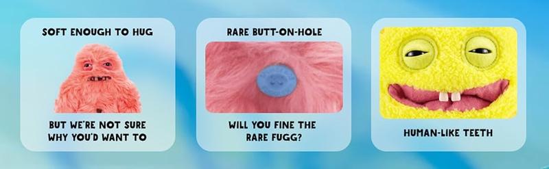 FuOriginal Fuggler 22cm Official Collab Plush, Toothy Ugly-Cute Tooth Monster, Adorable Collectible Toy, Stuffed Animal