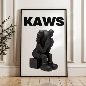 KAWS Figure Poster 2, Hypebeast Room Decor, Dopamine Wall Art  (Frame Not Included)