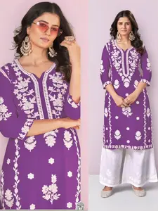 Lakhnavi Style Rayon Kurti Pant Set