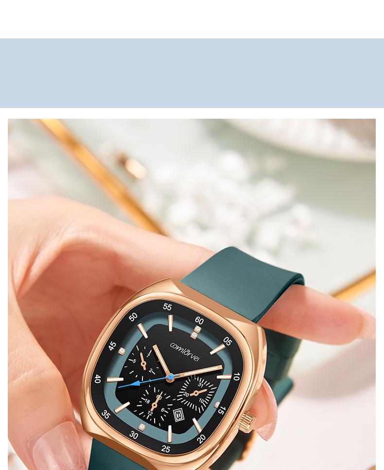 Elegant and high-quality quartz watch suitable for both men and women, with a multifunctional luminous dial, calendar, second hand, waterproof function, suitable for various occasions, super fast logistics, perfect Christmas gift