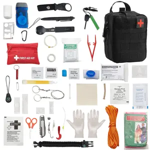 Trauma First Aid Kit, 250-Piece Survival Emergency Kit, 600D Nylon Durable Bag with Comprehensive Medical Supplies, Ideal for Camping, Hiking, Hunting, Boating, Earthquake Preparedness and Outdoor Adventures