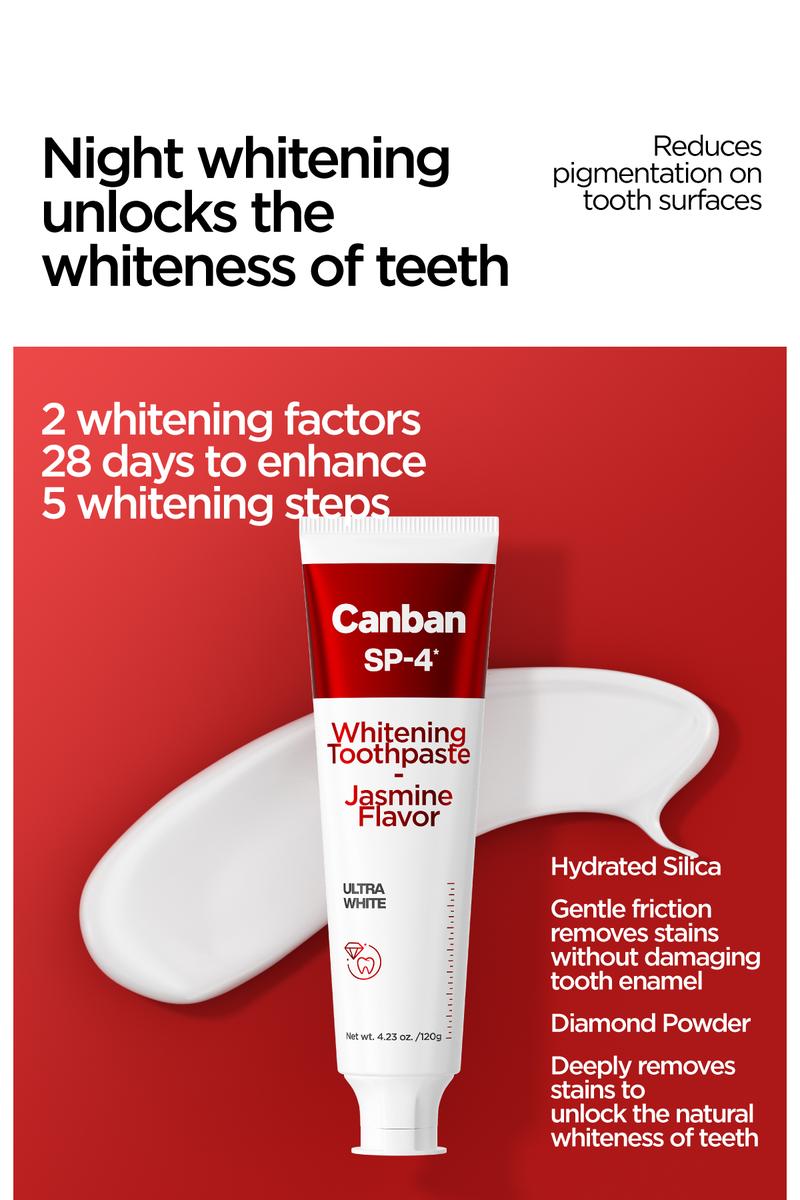 2026 New SP Series Canban Fluoride-Free Whitening Toothpaste Set Anti-Plaque Care Sensitive Repair Gentle Brightening Buy 1 Get 4