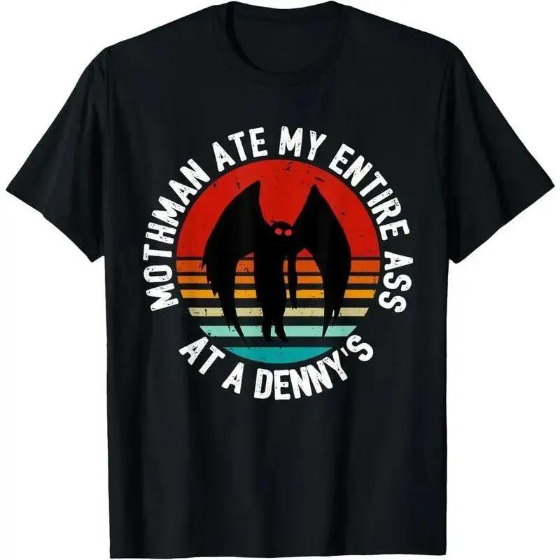 Mothman Ate My Entire Ass Vintage Mothman Cryptid T-Shirt Mothman Lovers Cryptozoology Tee Casual Classic Retro Basics Street Unisex T-shirts Size S-5XL