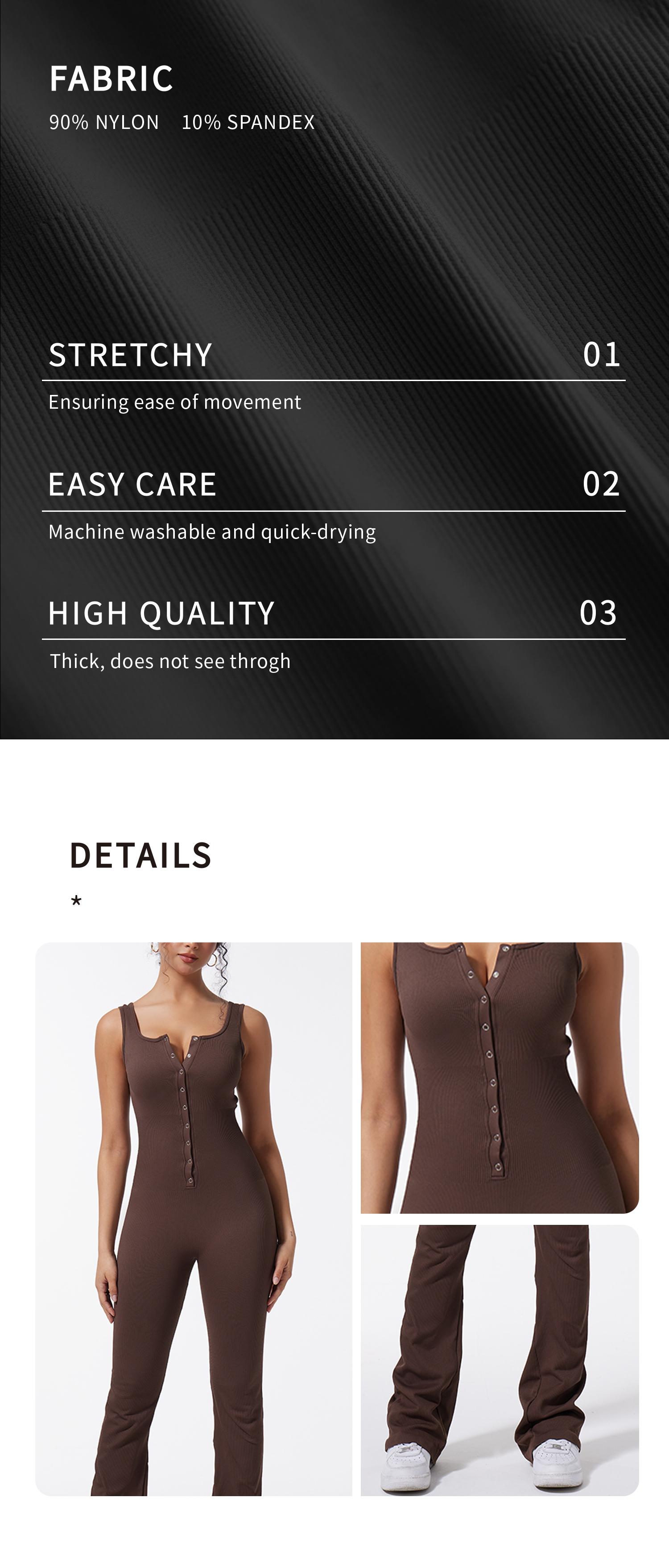 OQQ Women's Yoga Ribbed Tank Button Tops Rompers Sleeveless Exercise Jumpsuits Springtok Outdoorfun SpringStatements