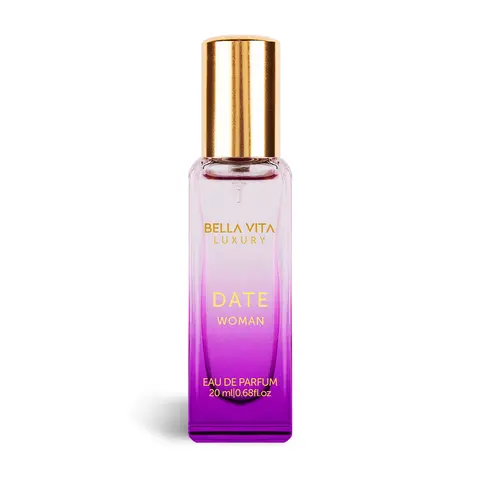BellaVita Luxury's Date - 20 ml | Mini Perfume for Women | Pink Pepper, Red Fruit & Jasmine | Fruity & Spicy | Long Lasting - 0.7 Fl.oz.
