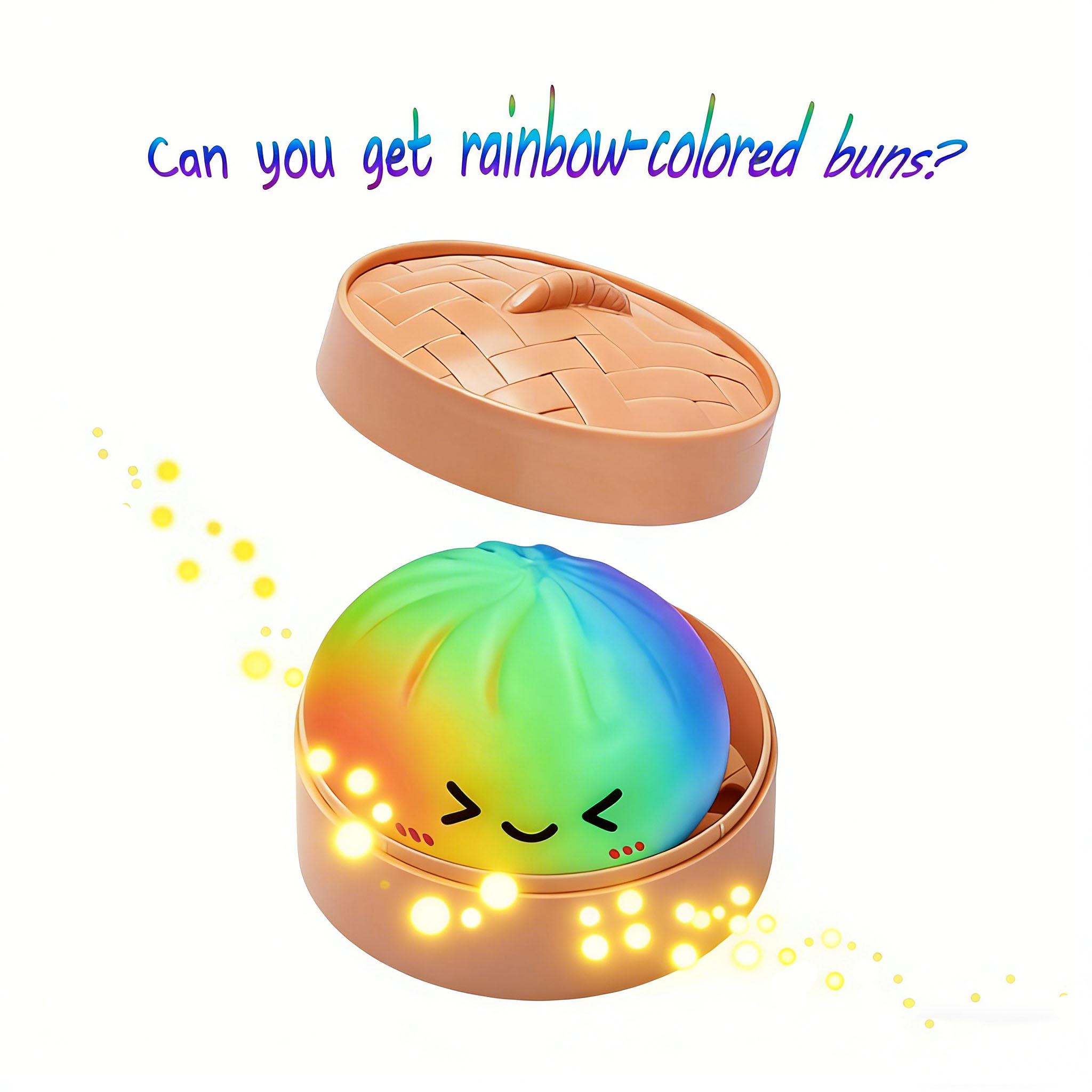 Dumpling Squishy – Mystery Bun Fidget Toy Soft TPR Material 3.35" x 2.17" Stress Relief Fun Unboxing Surprise Design Varies| Easter Children's Day prank& Spring Basket Gift