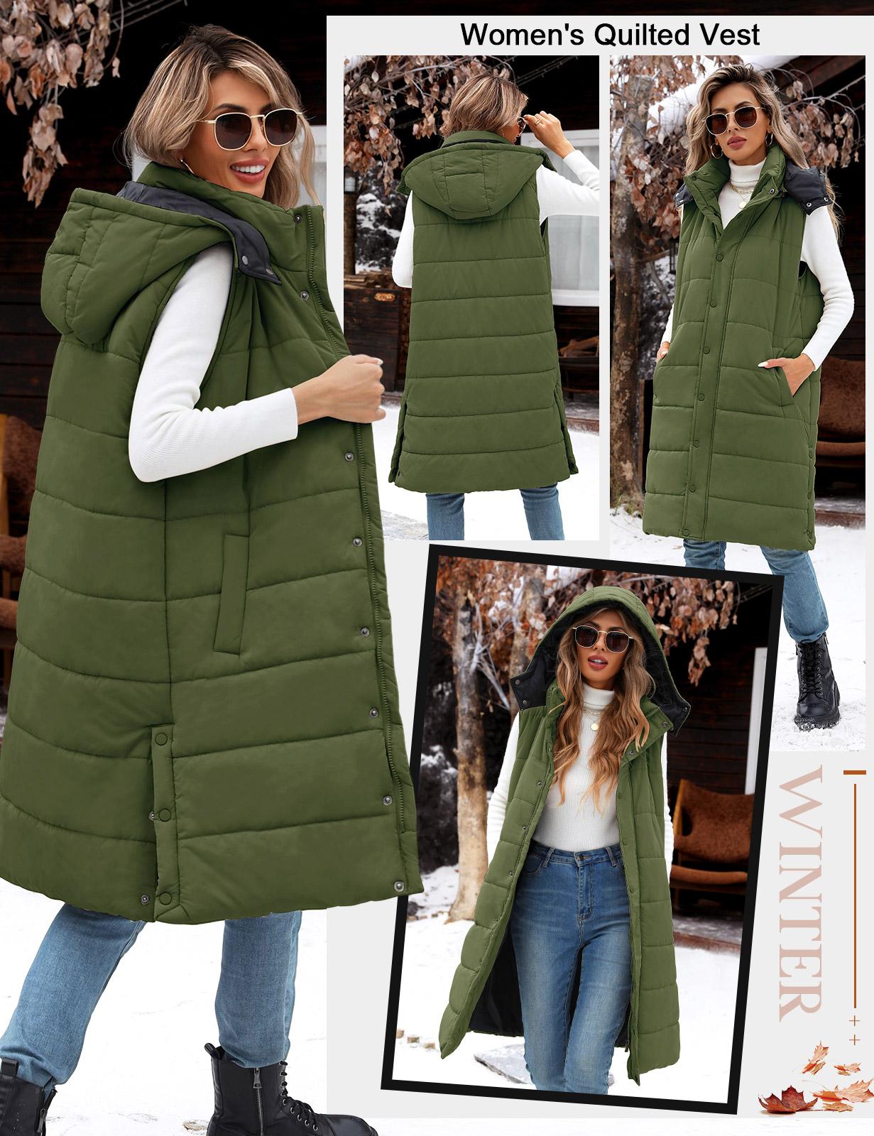 Women's Long Puffer Vest with Quilted Hood and Button Down Closure for Winter Coat 2025 - Tops, Womenswear Casual Hoodie FallFreshness #outdoorfun Women's Long Puffer Vest with Quilted Hood and Button Down Closure for Winter Coat 2025 - Tops, Womenswear Casual Hoodie FallFreshness #outdoorfun