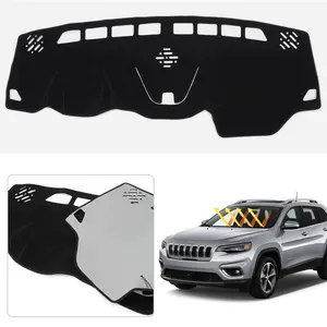 Canvcle Custom Fit 2014-2023 Jeep Cherokee Latitude Dash Cover Non-Slip Polyester Mat UV Protection Anti-Glare SUV Accessories for Jeep Cherokee Latitude Only (NOT for Jeep Grand Cherokee)