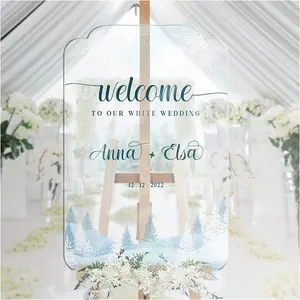 Personalized White Wedding Welcome Sign