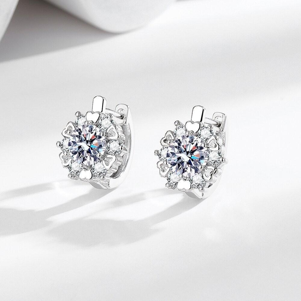 Romantic Snowflake Earrings Sparkling Winter Jewelry Cubic Zirconia Chic Daily Accessories Birthday Christmas Wedding Engagement Anniversary Party Gifts