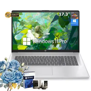 HP 17-inch Laptop for Business and Student - up to 32GB RAM, 512GB SSD, AMD Ryzen 5 7430U, Windows 11 Pro, Fast Charge, Wi-Fi 6, 17.3” FHD Anti-Glare Display,Bundle Accessory