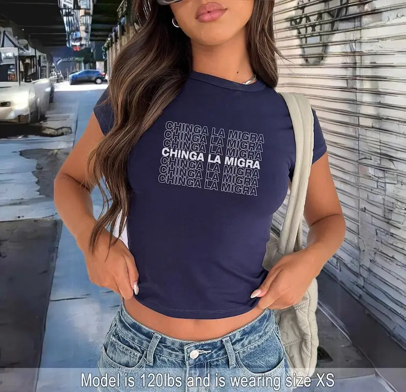 Chinga La Migra Baby Tee, Abolish ICE Crop Top, Fuck ICE Women's Tee, LA Ice Protest, Foxtrot Delta Tango, Resistance Shirt, Social Justice