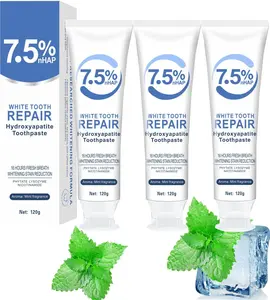 3Pcs 7.5% Hydroxyapatite Toothpaste, Protects Enamel and Strengthens Teeth, Cleans and Cares for Oral Health, Freshens Breath, Non-Irritating, Natural and Safe