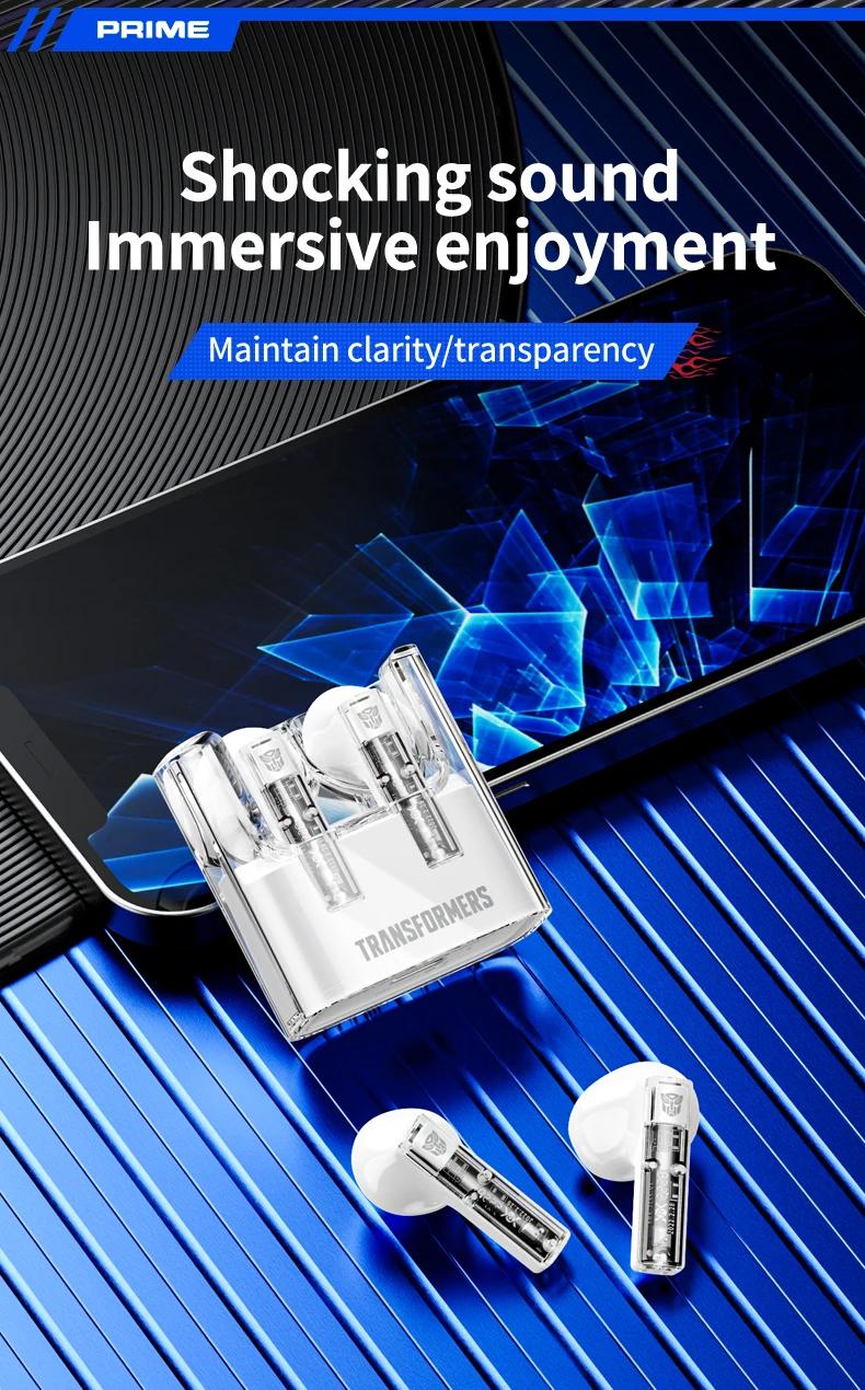 TRANSFORMERS TF-T08 In-Ear Wireless Earbuds with Bluetooth 5.3, Stable Connection, Hi-Fi Stereo Sound, Immersive Powerful Bass, Half-In-Ear Comfortable Fit, Wireless Earphones for Music & Phone Calls