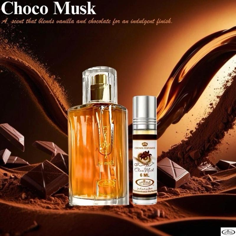 Al-Rehab Choco Musk Eau de Parfum Spray for Women 1.65 oz/50 ml Aromatic Fragrance with White Musk Milk Chocolate Vanilla Cinnamon Rose Sandalwood Myrrh Amber Spicy Notes