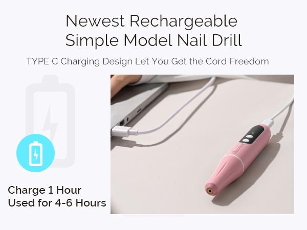 MelodySusie PC90G Rechargeable Nail Drill 20000RPM, Portable Electric Nail File with Sanding Kit for Manicure & Pedicure, Cordless Efiles for Acrylic Nails Lightweight Nail Care Tool for Home & Salon