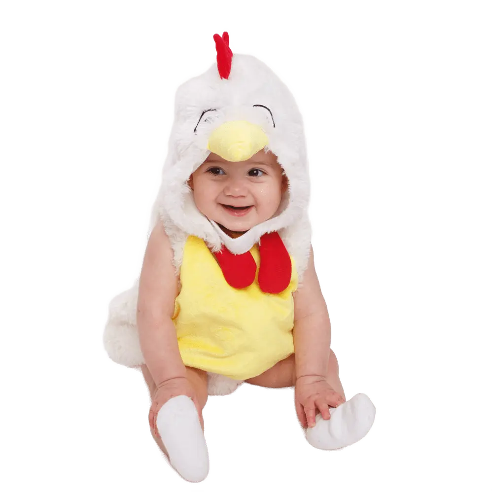 Rooster Costume For Babies - Baby Bubble Romper with Hood & Beak - Baby Costume For Halloween, Christmas, Easter , Pretend Play Fun, Theme Party & Festivals