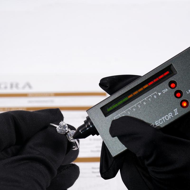 Delzzad 1.6ct Classic Heart Cut Ring Angelic Bow Ring D Color VVS Synthetic Moissanite Ring Jewelry S925 Perfect Birthday Engagement Wedding Anniversary Christmas Valentine's Day Gift