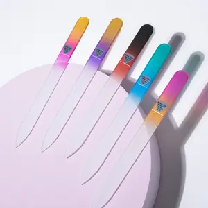 Bona Fide Beauty 5-Pack Czech Glass Nail Files in Sleeves - Natural Nail Manicure - Gentle, Effective, Durable