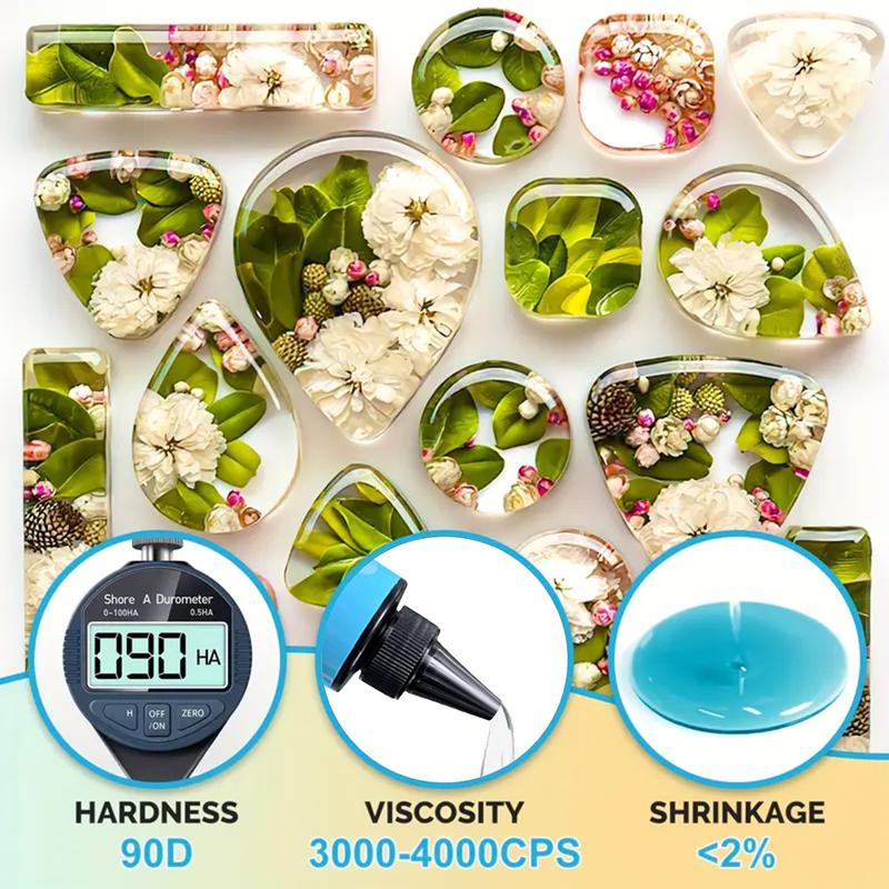 UV Resin Crystal Clear, Fast Curing Non Yellowing UV Glue for DIY Crafts, Jewelry Making, Keychains and Decor, Odorless and Hard Transparent Gel for Phone Case Art, Perfect DIY Resin Kit Supplies